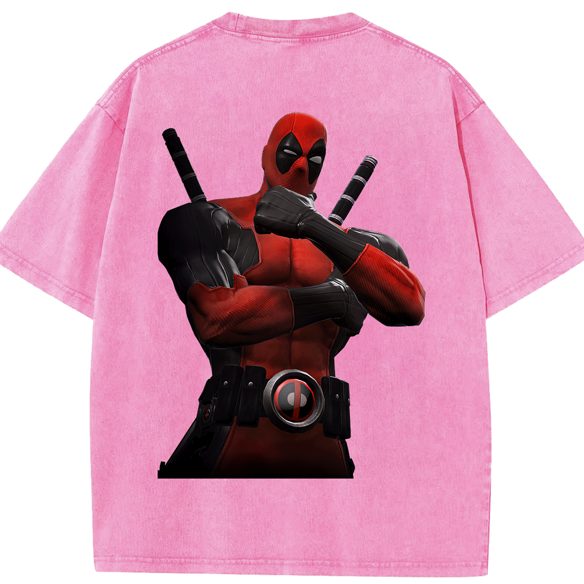 （画像用） Deadpool デッドプール 綿100% ヴィンテージ風 半袖Tシャツ（背面プリント）